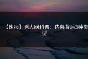 【速报】秀人网科普：内幕背后3种类型