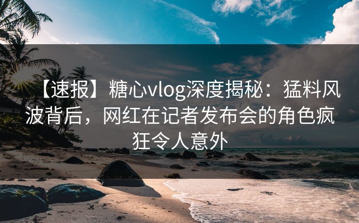 【速报】糖心vlog深度揭秘:猛料风波背后,网红在记者发布会的角色疯狂令人意外 【速报】糖心vlog深度揭秘:猛料风波背后,网红在记者发布会的角色疯狂令人意外