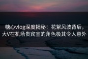 糖心vlog深度揭秘：花絮风波背后，大V在机场贵宾室的角色极其令人意外